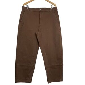 Everlane Size 16 Cocoa Brown Utility Cropped Barrel Pants Organic Cotton